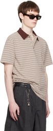 COOR Beige Multi-Pin Stripe Polo