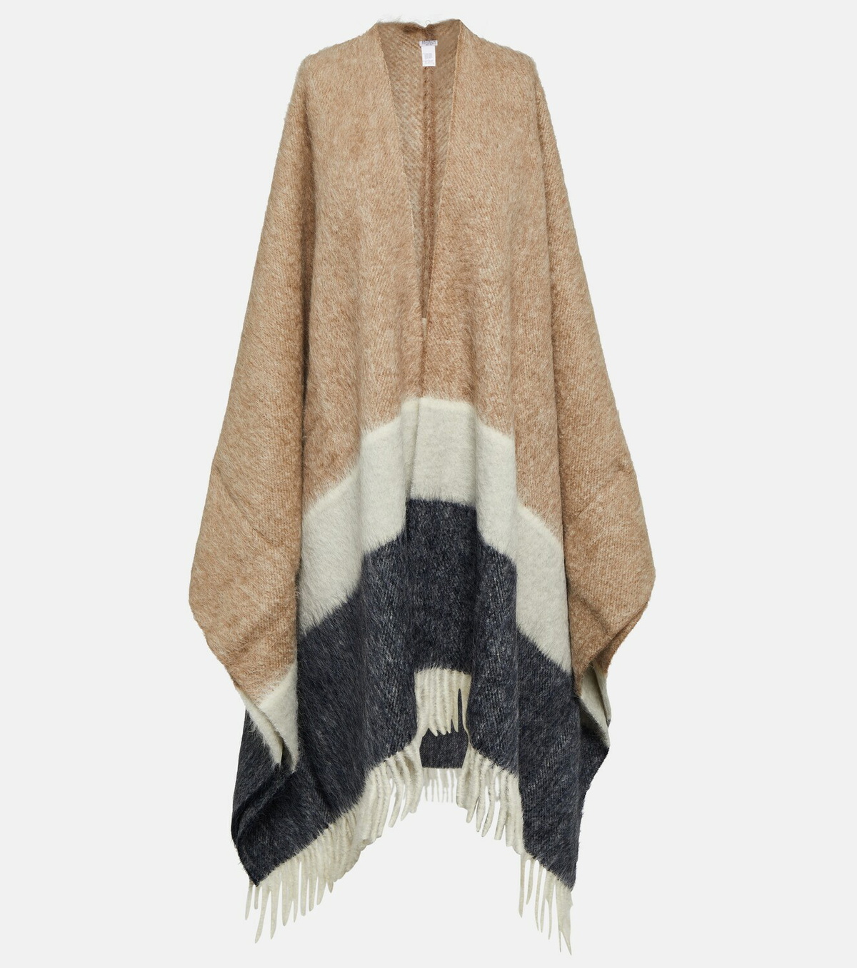 Brunello Cucinelli Checked alpaca and wool cape