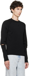 Marine Serre Black Moon Logo Knit Slit Sweater