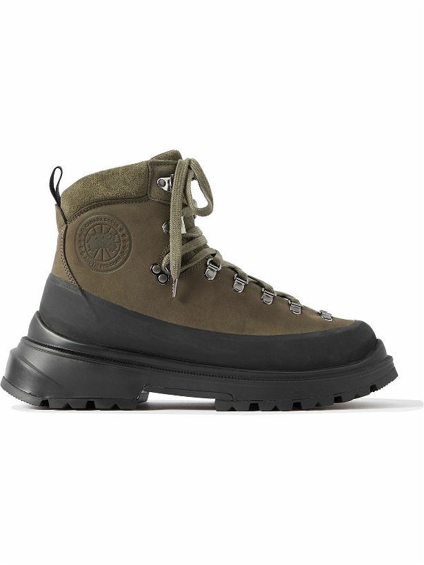 Photo: Canada Goose - Journey Rubber and Nubuck-Trimmed Suede Hiking Boots - Green