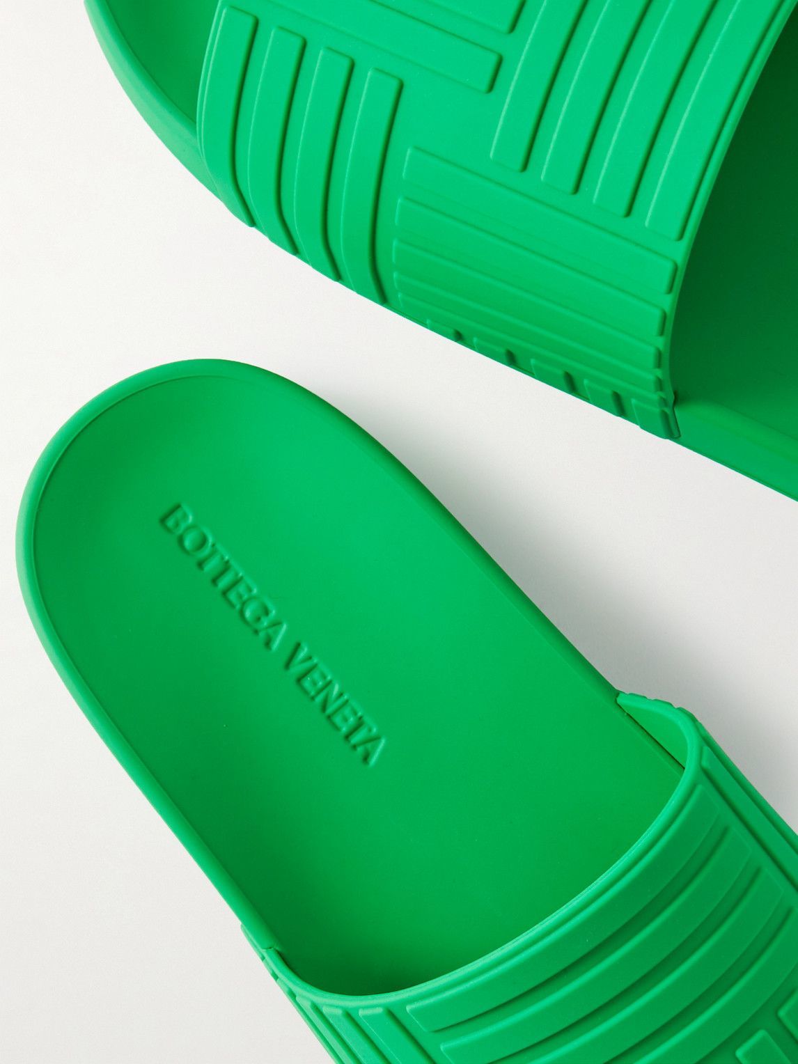 Bottega Veneta - Carpet Embossed Rubber Slides - Green Bottega Veneta