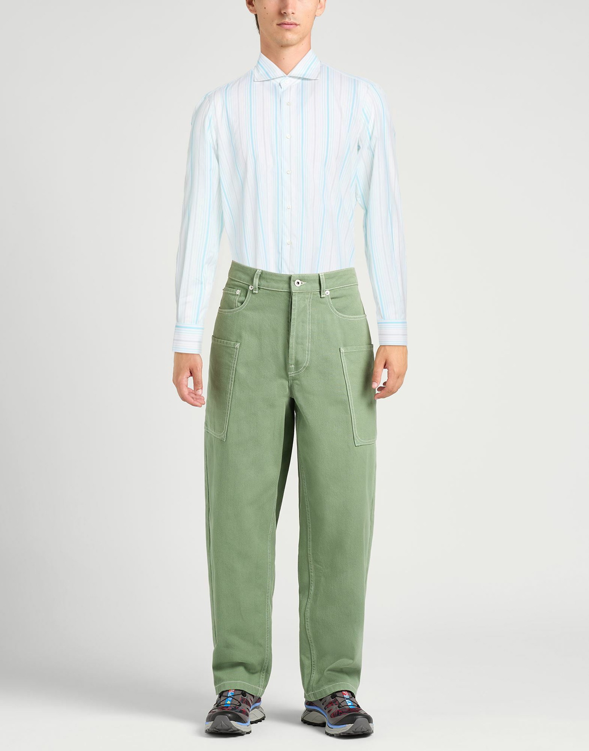 Isaia Mens Shirt Turquoise