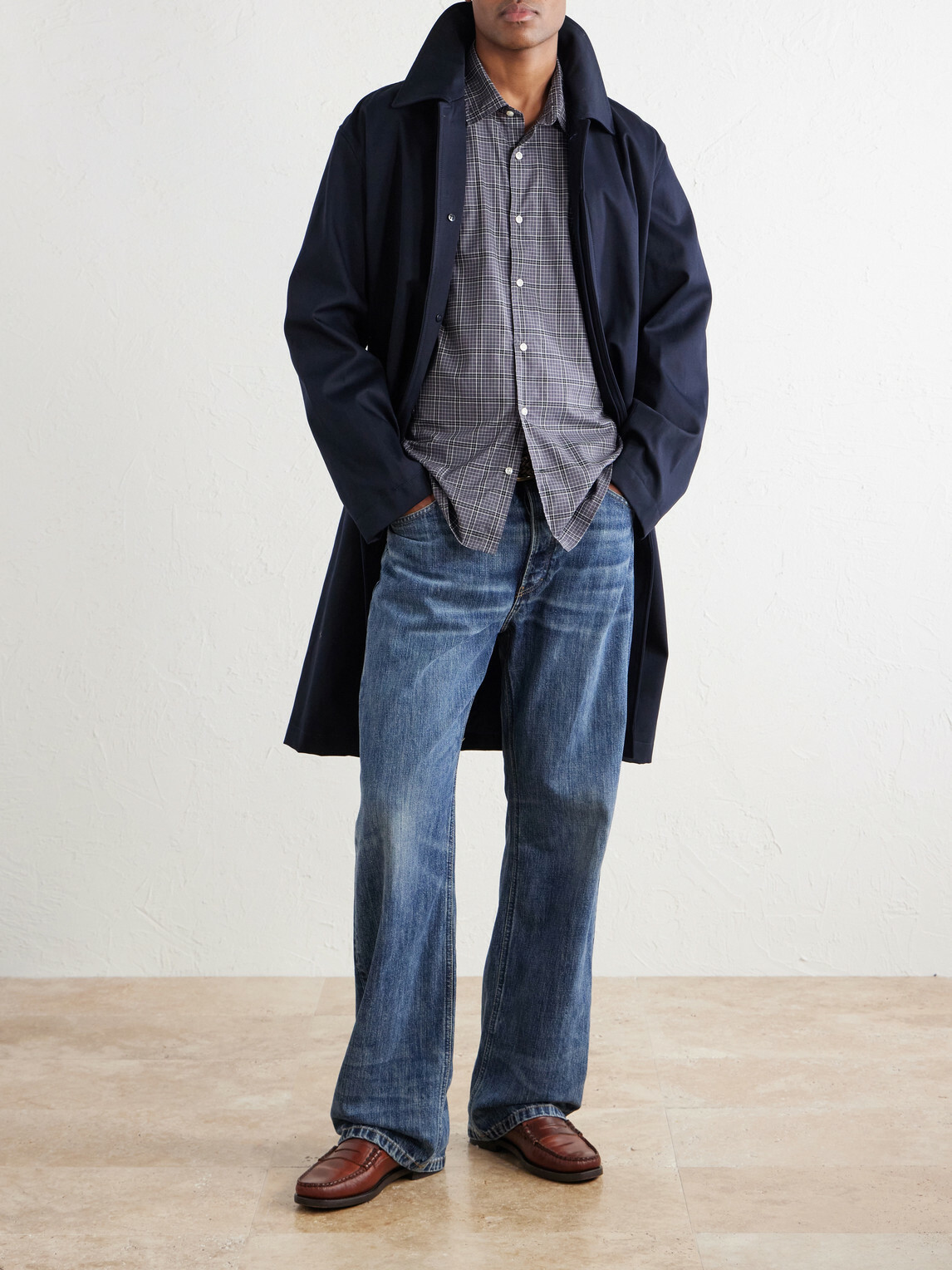 Officine Générale - Giacomo Checked Cotton Shirt - Gray