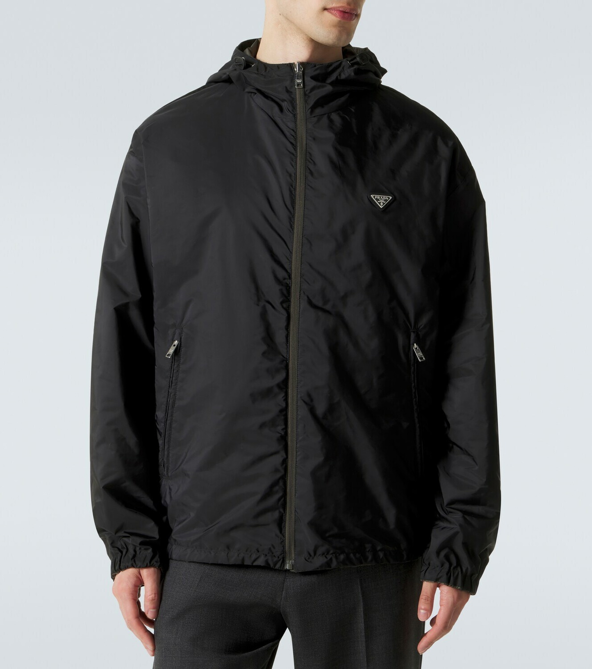 Prada Re-Nylon reversible leather-trimmed jacket Prada