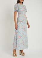 Needle & Thread Pompadour Garden Floral-print Tulle Gown Light Blue