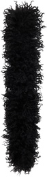 Anna Sui Black Faux Curly Lamb Fur Long Scarf