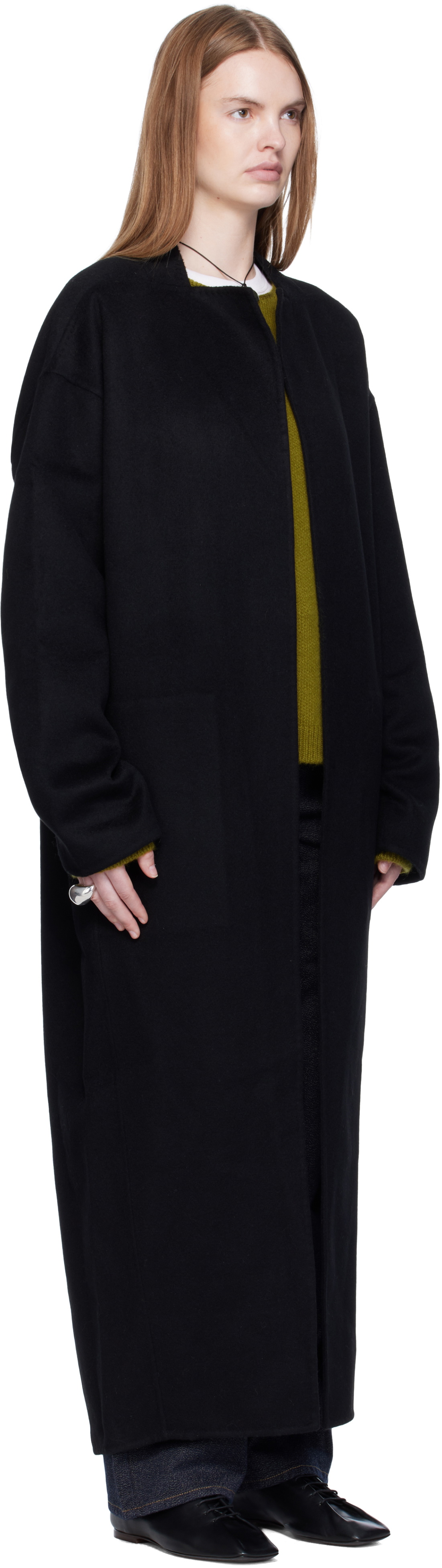 Arch The Black Cashmere High-Neck Slim Coat