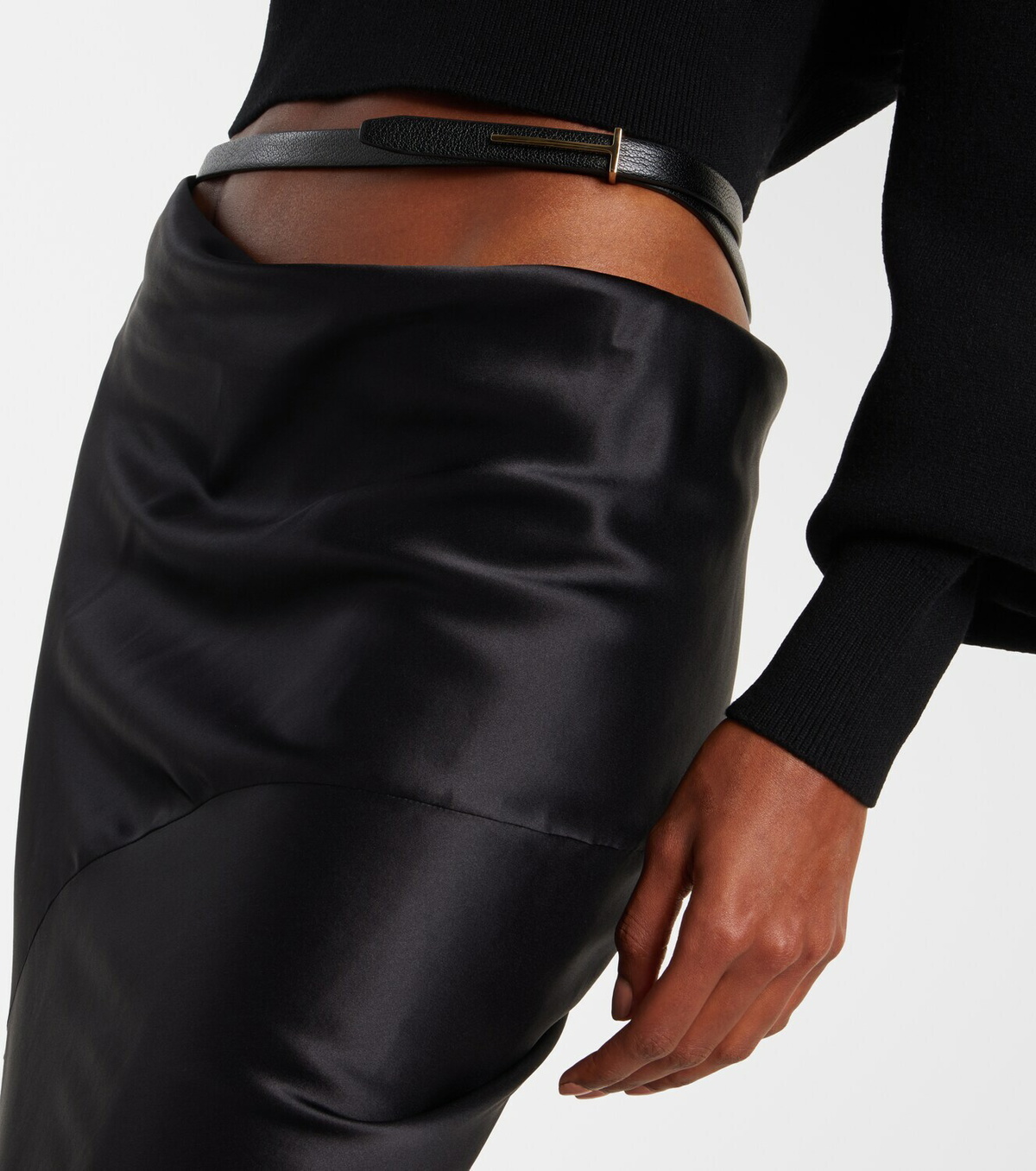 Tom Ford Asymmetric silk satin maxi skirt