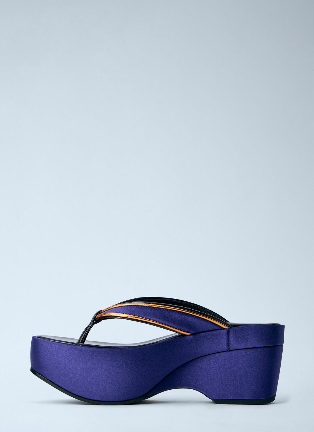 Dries Van Noten Satin Platform Thong Sandals