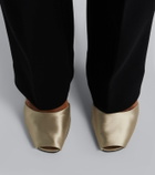 The Row Noor satin peep-toe pumps