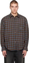 WOOYOUNGMI Navy Gradient Check Shirt