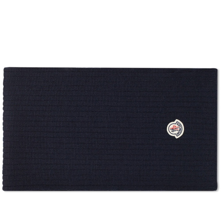 Photo: Moncler Ribbed Logo Scarf