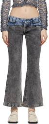 BARRAGÁN SSENSE Exclusive Blue & Black Cruz Flare Leg Jeans