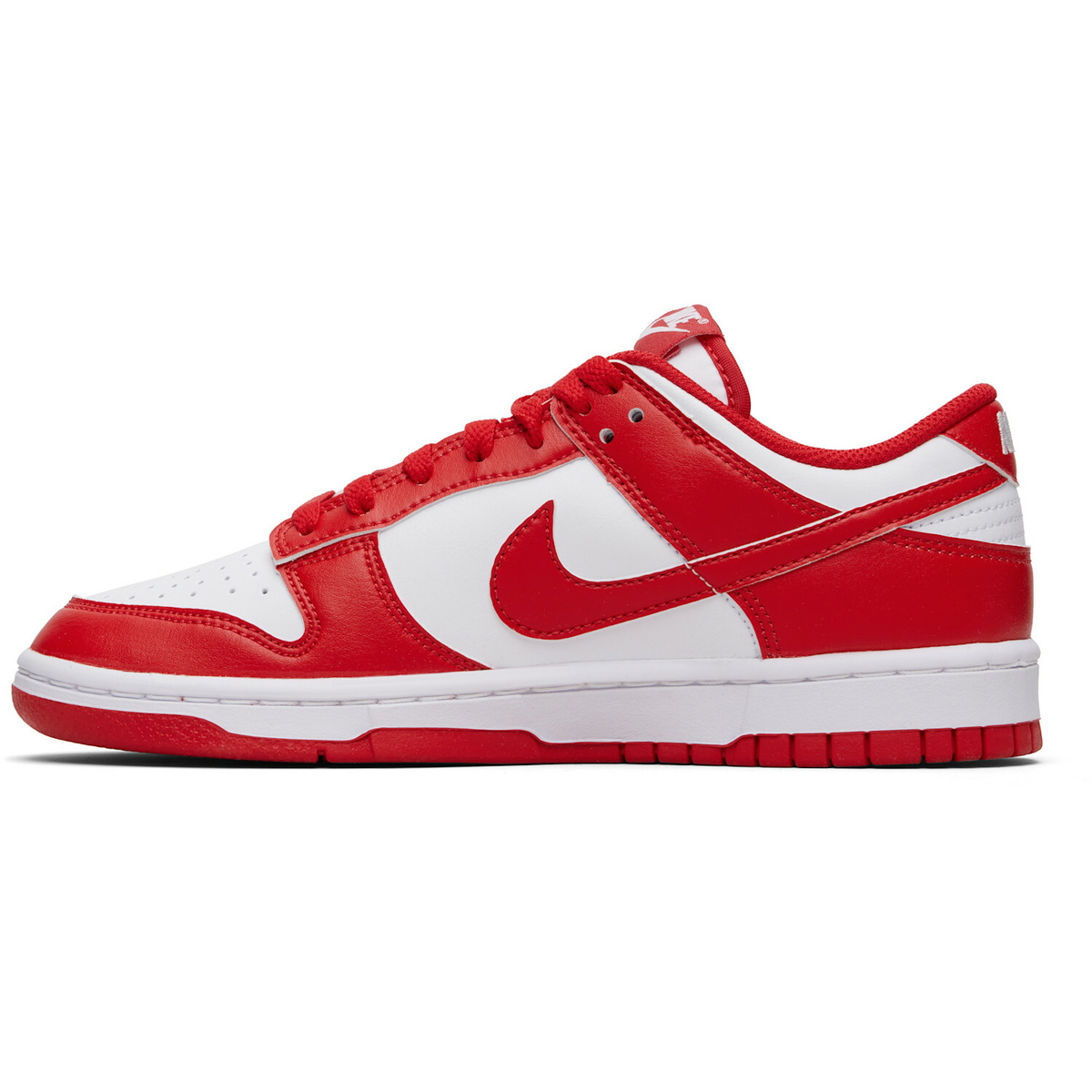 Nike Red & White Dunk Low Retro Sneakers