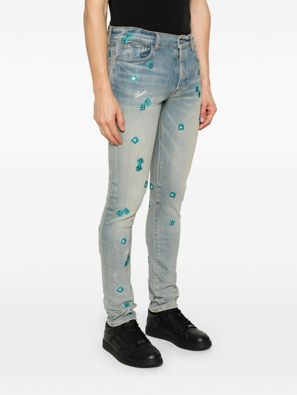 amiri record jeans デニム amiri jeans AMIRI Varsity Ripped Skinny Jeans | Blue | FARFETCH GE
