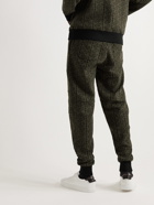 Balmain - Tapered Monogrammed Cotton-Blend Jacquard Sweatpants - Green