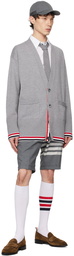 Thom Browne Gray Exaggerated V-Neck Cardigan