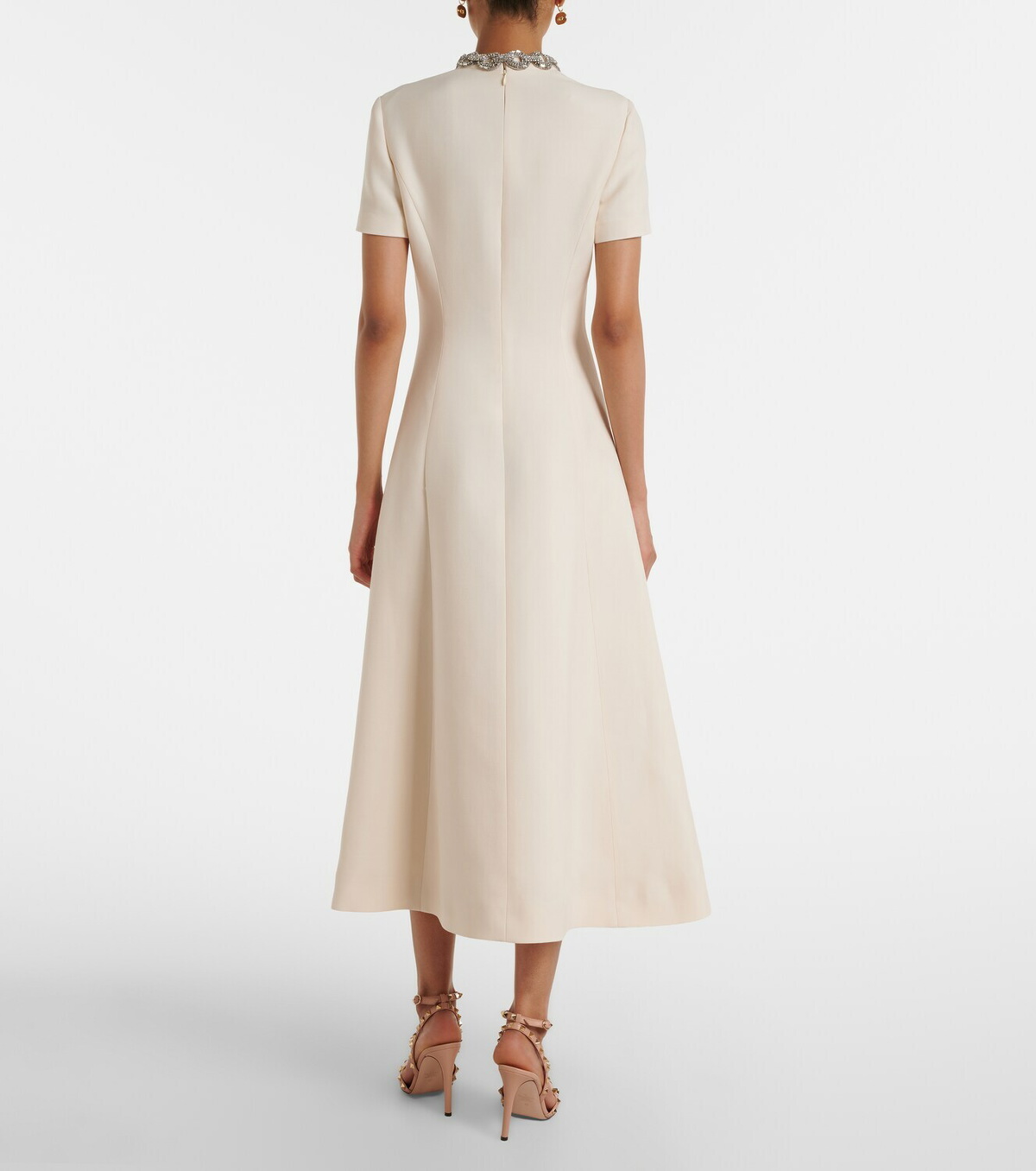 Valentino Crepe Couture embellished midi dress