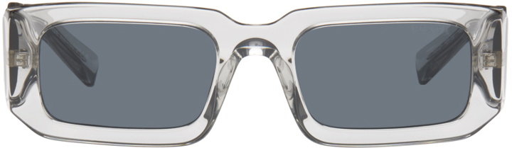 Photo: Prada Eyewear Transparent Rectangular Sunglasses