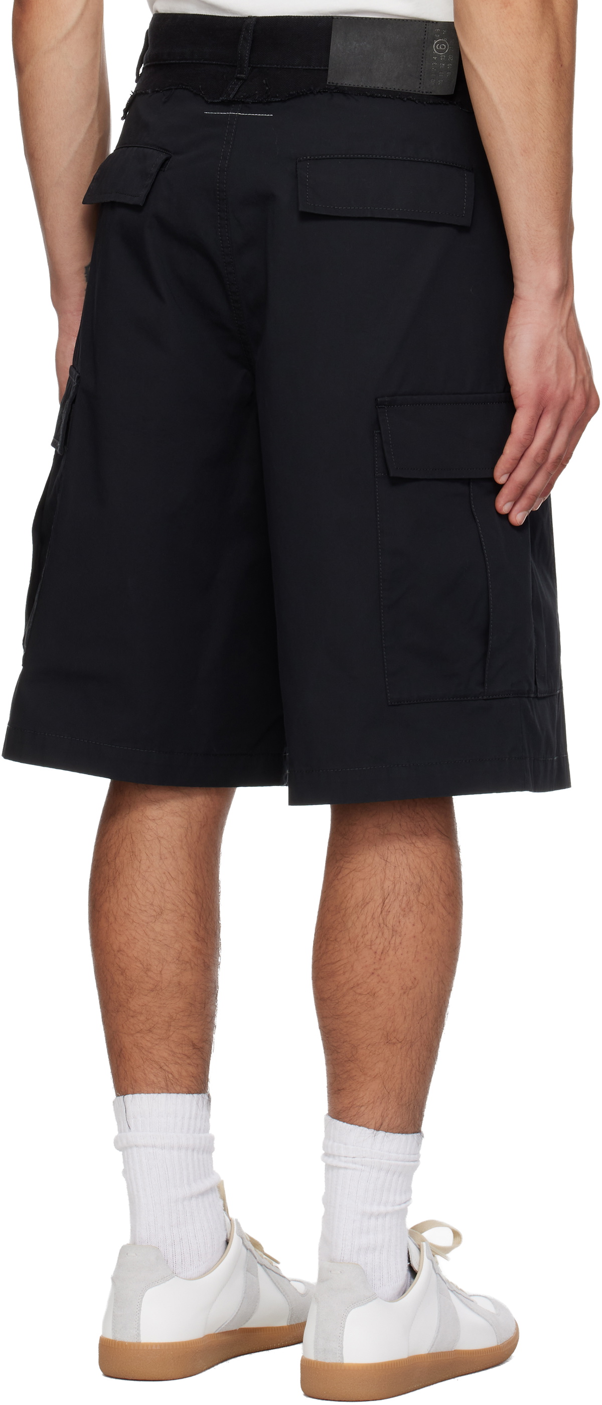 MM6 Maison Margiela Black Raw Edge Cargo Shorts