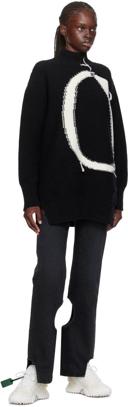 Off-White Black Loose Thread Sweater Off-White