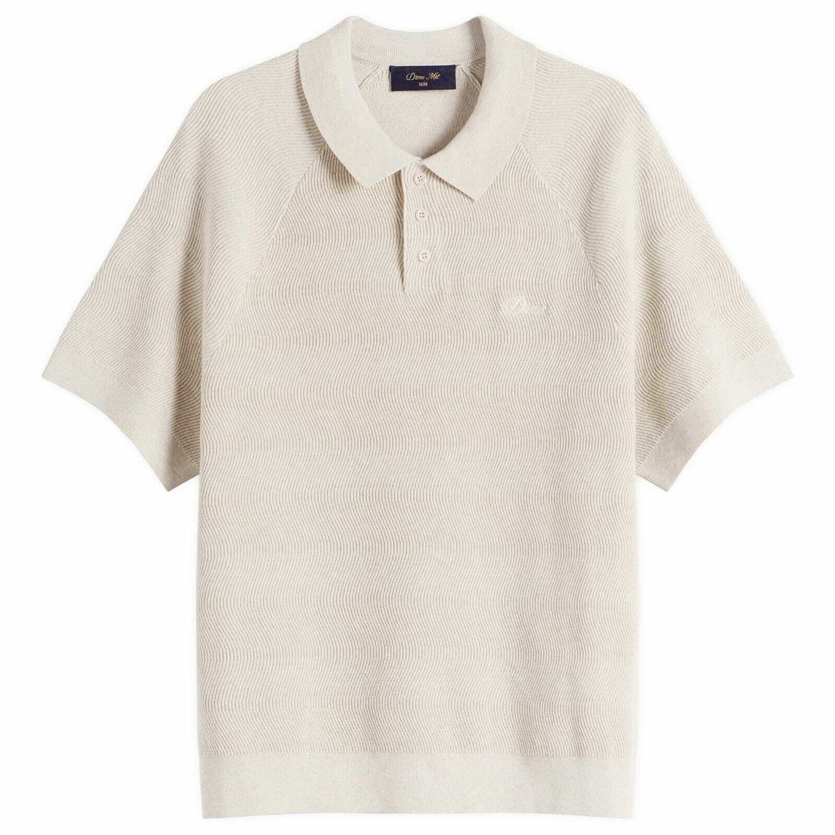Dime Men's Cable Knit Polo in Oatmeal