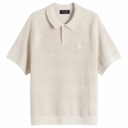 Dime Men's Cable Knit Polo in Oatmeal