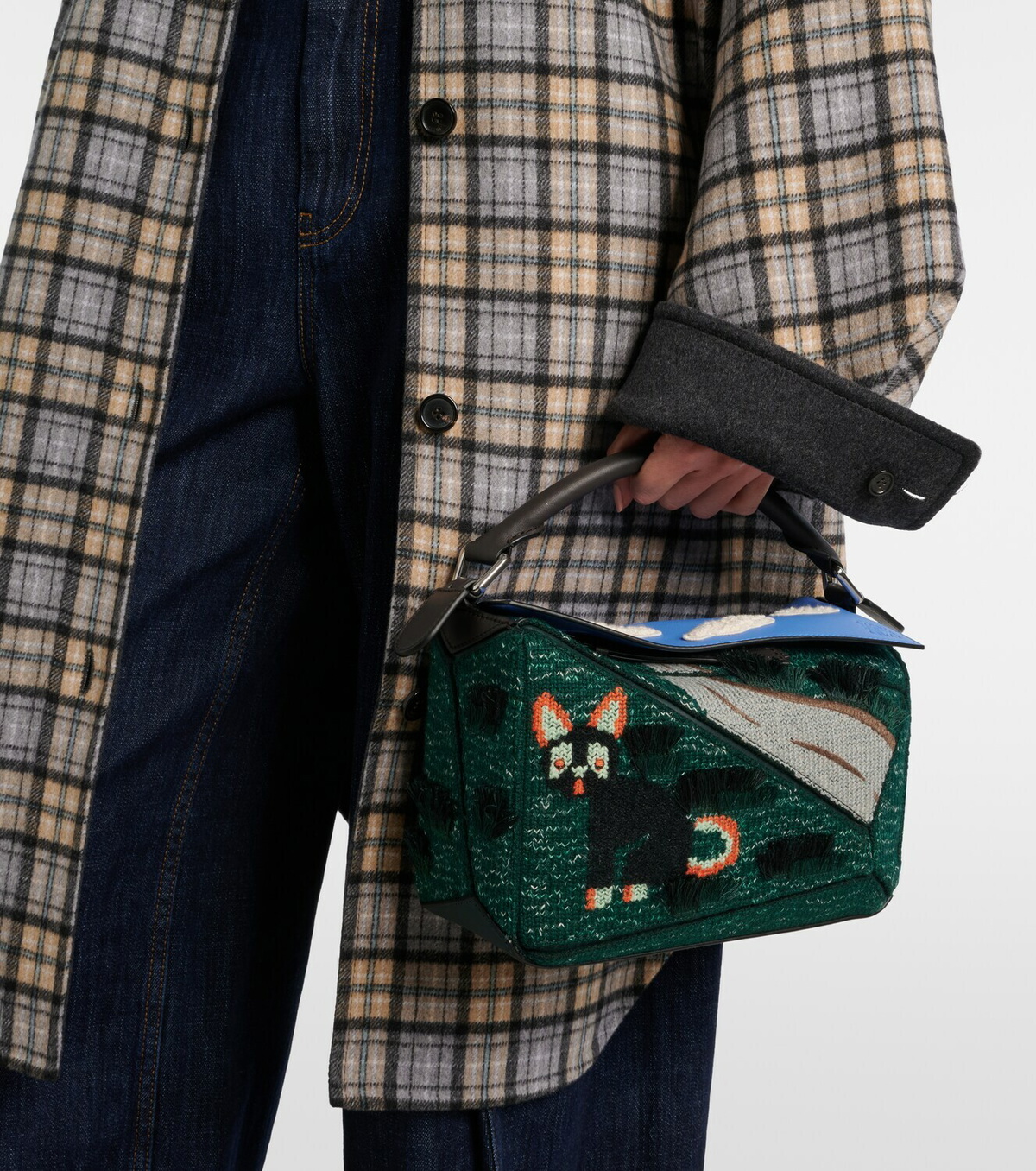 Loewe x Louis Wain Futurist Cat Puzzle tote bag