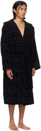 Versace Underwear Black Allover Robe