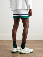 Casablanca - Straight-Leg Logo-Appliquéd Striped Tricot Shorts - White