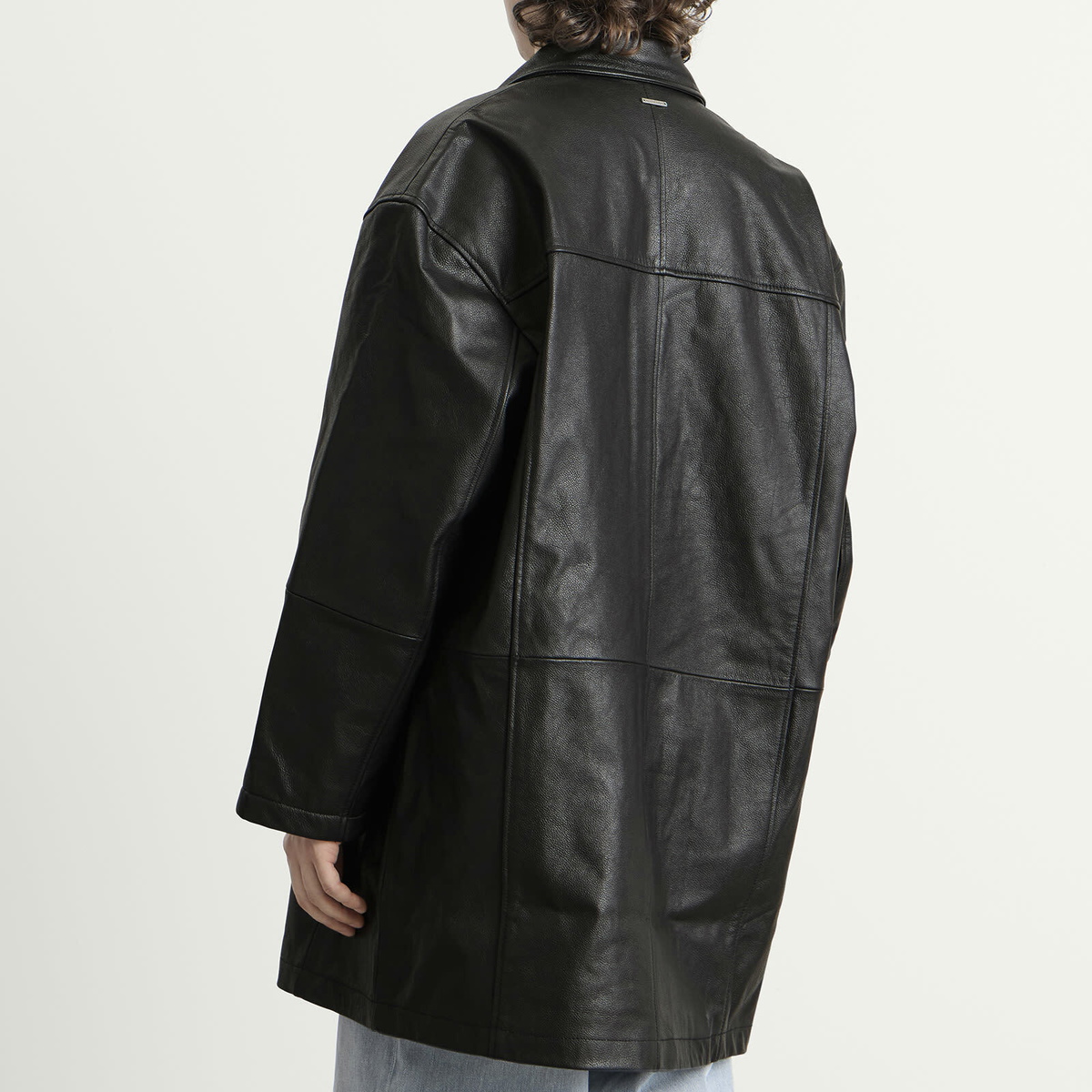 Deadwood Men's Bloke Leather Car Coat in Black