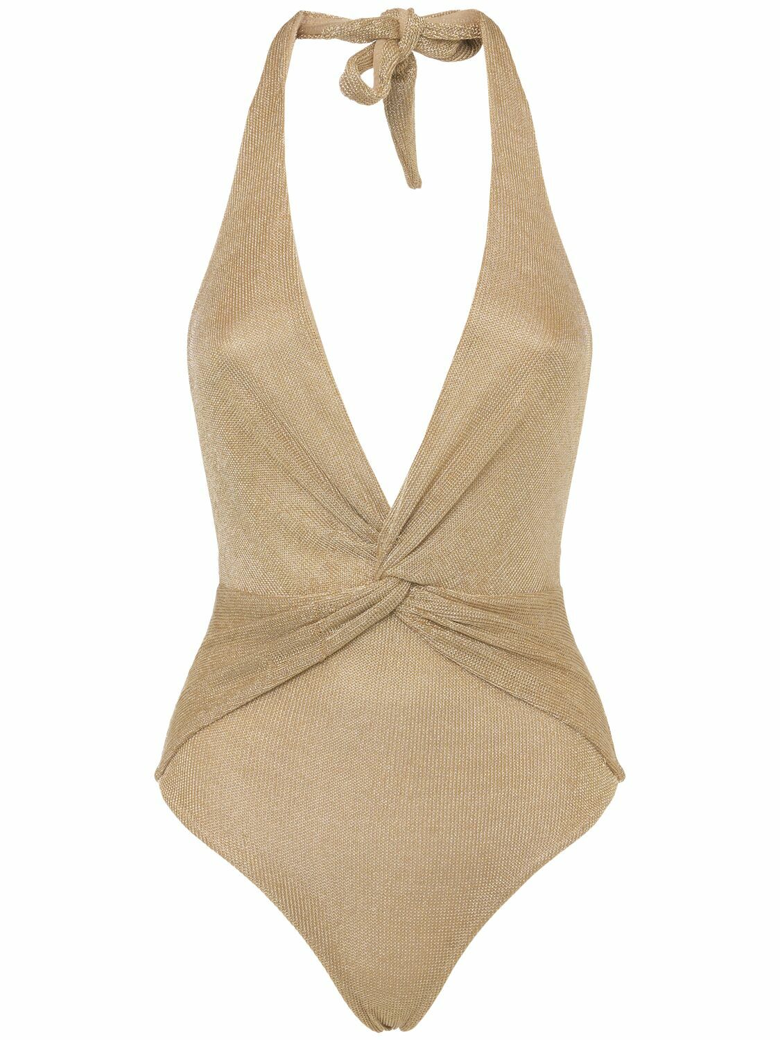 Maillot De Bain 1 Pièce Martha Rey Amorisimo - Sans Bretelles, Nœud - Taille L - Jaune - Neuf Avec étiquettes
