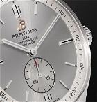 Breitling - Premier Automatic 40mm Stainless Steel and Nubuck Watch - Silver