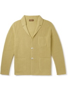Agnona - Ribbed Cashmere and Cotton-Blend Cardigan - Yellow