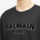 Balmain Men's Flock Logo T-Shirt in Black/Silver