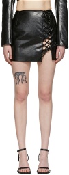 Aleksandre Akhalkatsishvili Black Faux-Leather Mini Skirt