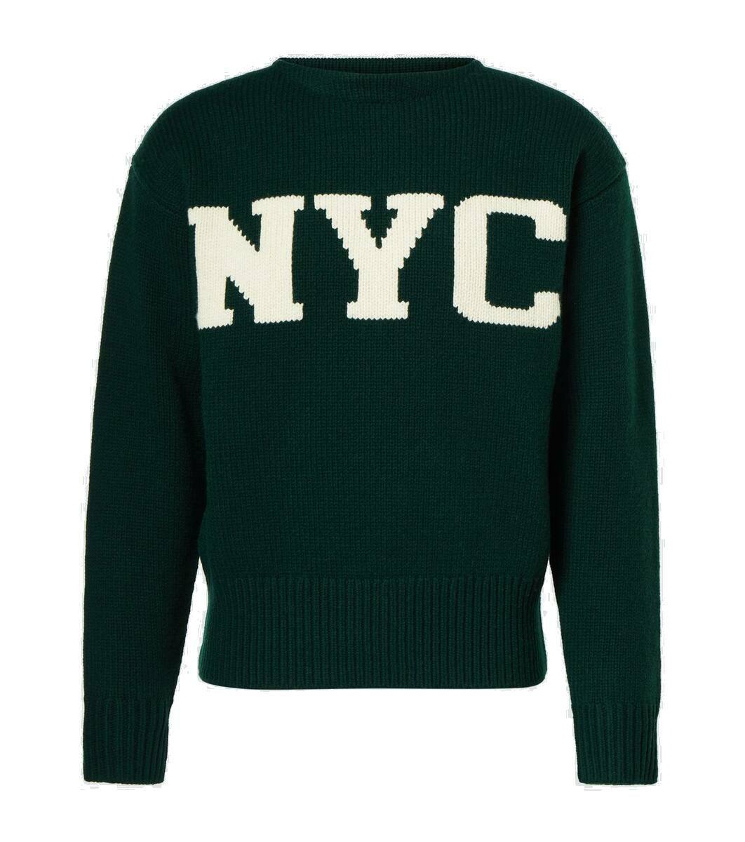 関税送料込♪N°21/Wool blend knit sweater logo patch N°21 LOGO-APPLIQUÉ SWEATER | REVERSIBLE