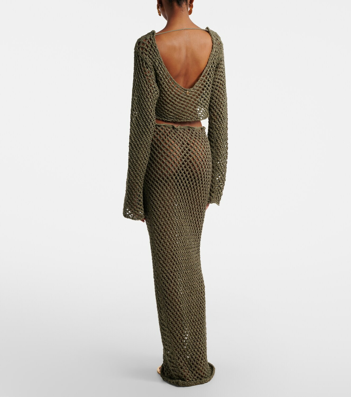 Bananhot Magen crochet cotton-blend maxi skirt