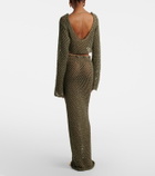 Bananhot Magen crochet cotton-blend maxi skirt