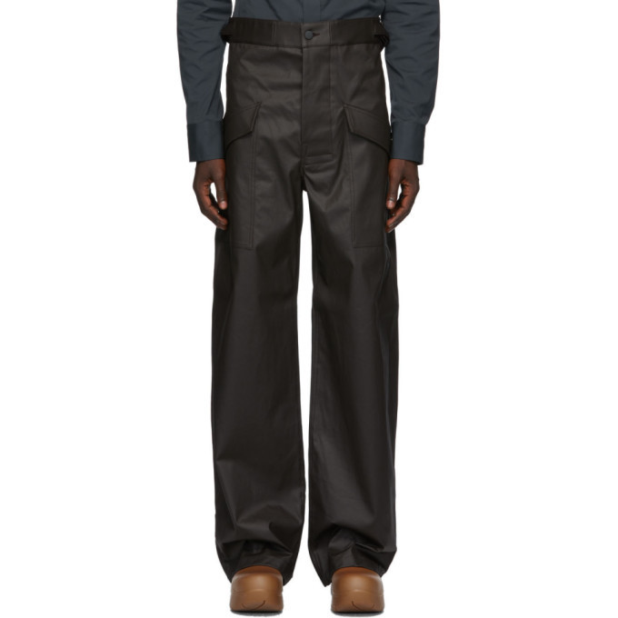 Bottega Veneta Brown Coated Cotton Trousers Bottega Veneta