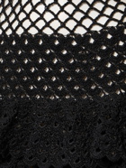 OSCAR DE LA RENTA - Cotton Crochet Halter Neck Mini Dress