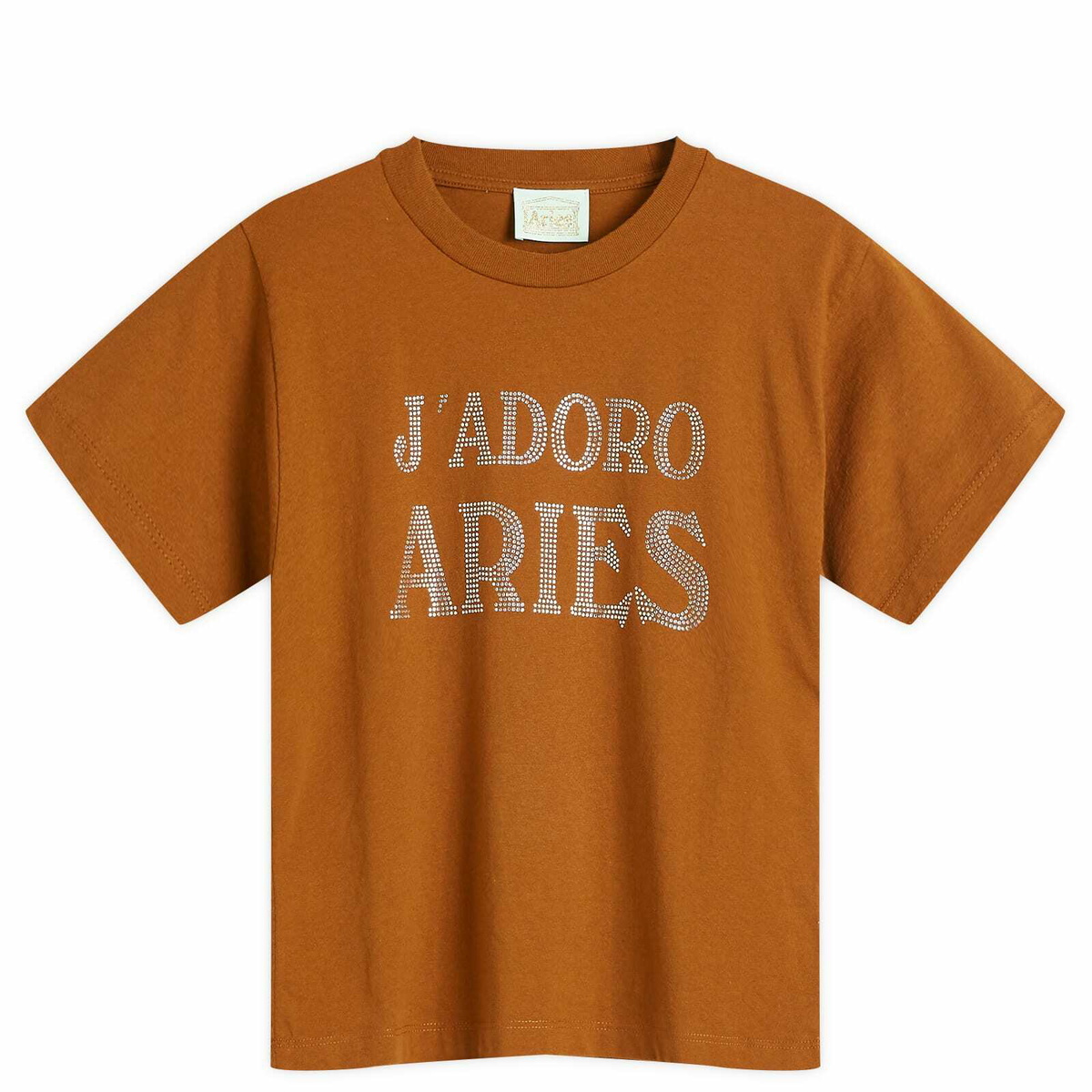 Aries Women's Baby Fit J'Adoro Diamante T-Shirt in Brown 