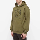 Maharishi Men's Warhol Tiger Embroidered Hoody in Olive