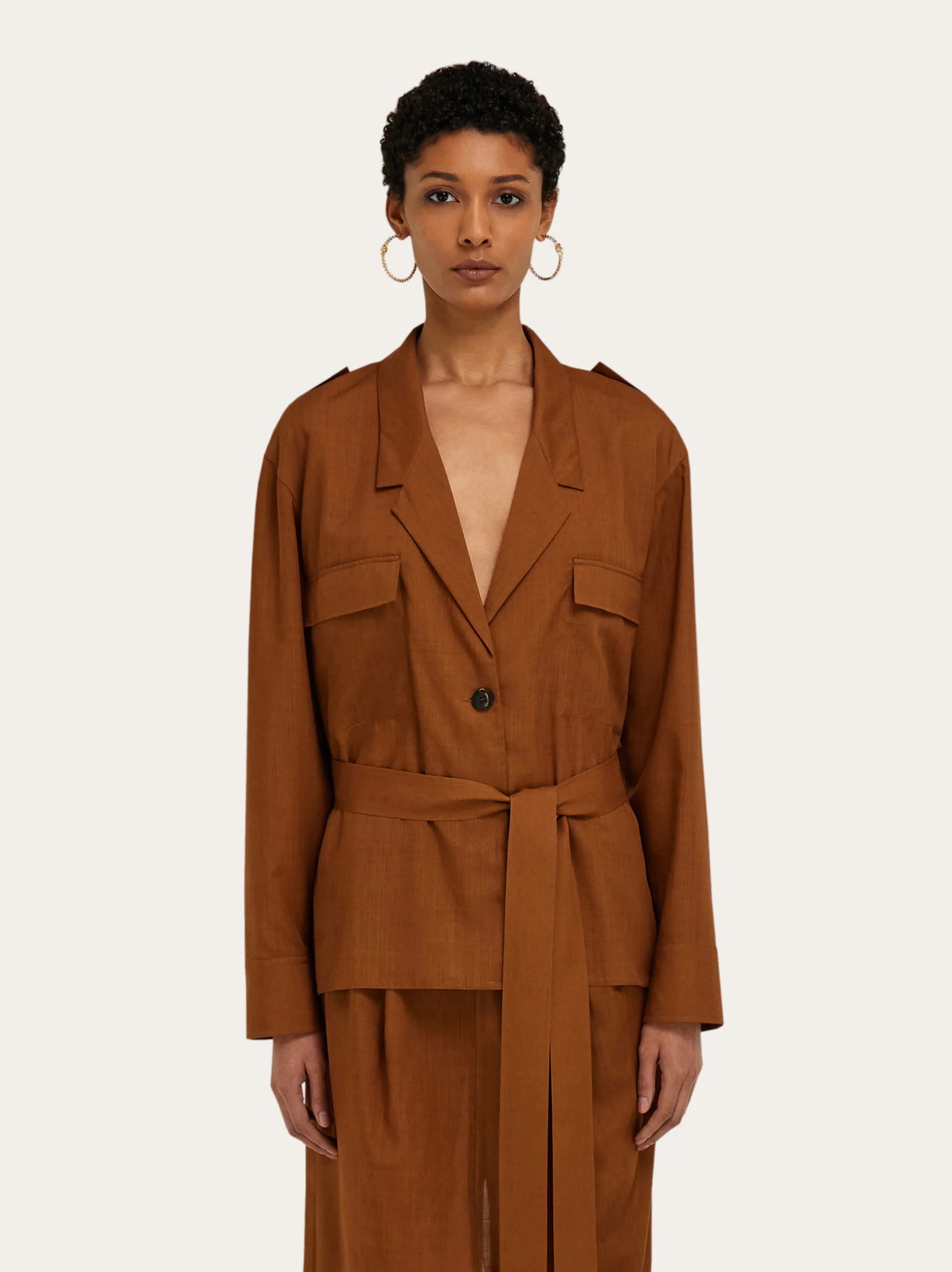 Ferragamo Womens Deconstructed blazer in Brown