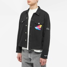 MSFTSrep Men's Trippy Summer Denim Jacket in Black