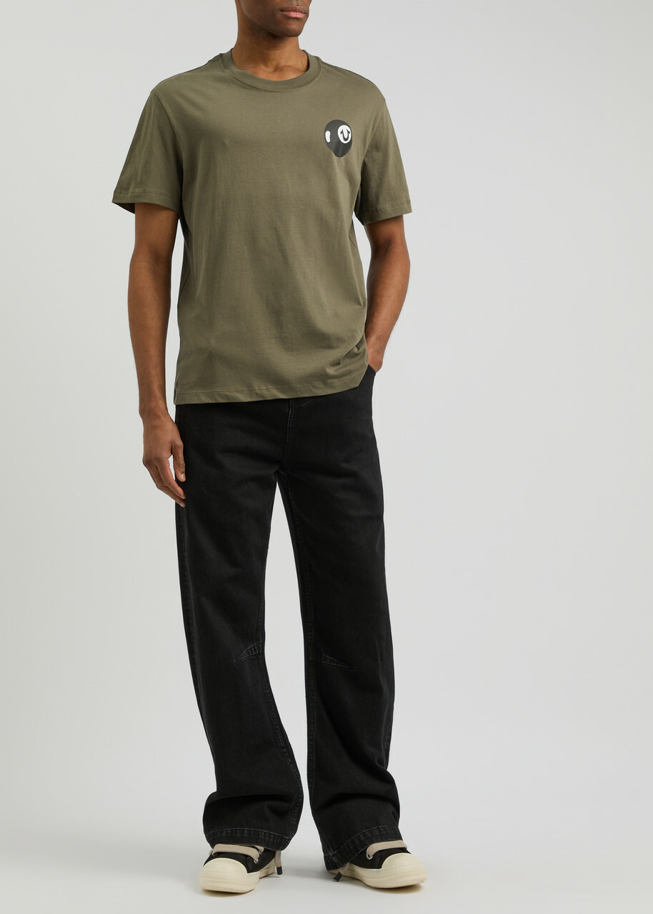 True Religion Puff Ball Logo Cotton T-shirt Khaki