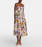 Carolina Herrera Floral linen and silk midi dress