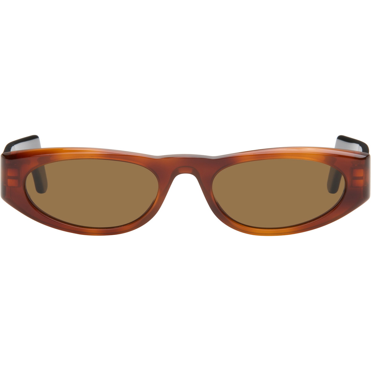 Valentino Brown & Black Geometric Acetate Sunglasses