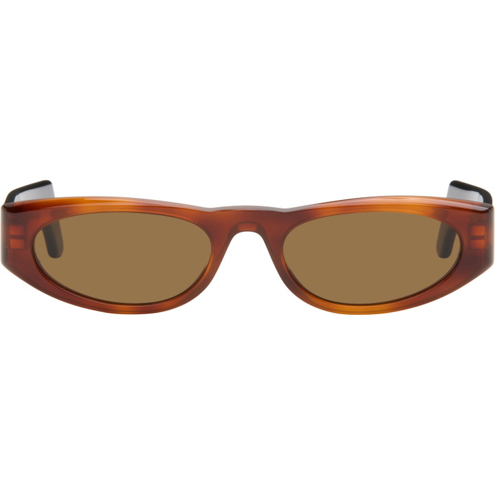 Photo: Valentino Brown & Black Geometric Acetate Sunglasses