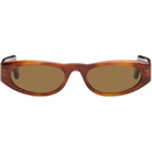 Valentino Brown & Black Geometric Acetate Sunglasses